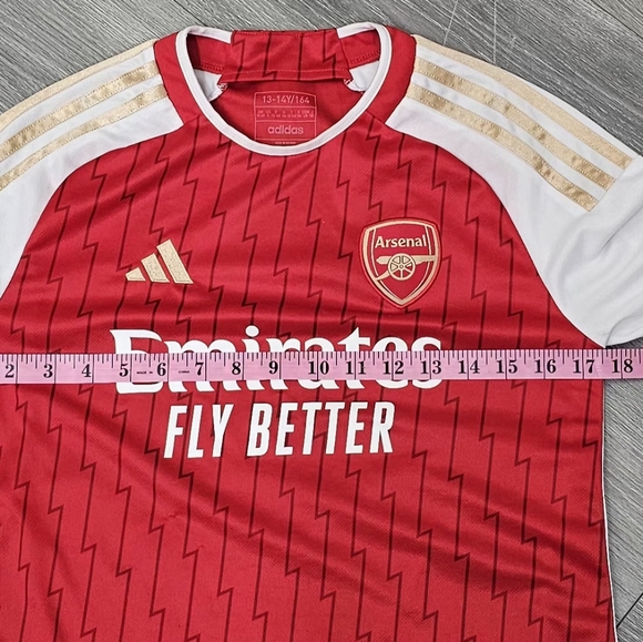 Adidas Arsenal FC Home Jersey 2023-24 Youth Size 13-14Y Red Gold Soccer Shirt - Picture 10 of 13